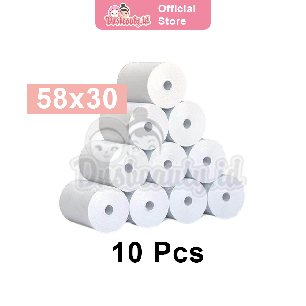 

10 ROLL KERTAS STRUK THERMAL PAPER ROLL 58MM 58x30 57x30 TERMAL EDC 58MM CORELESS KASIR RECEIPT