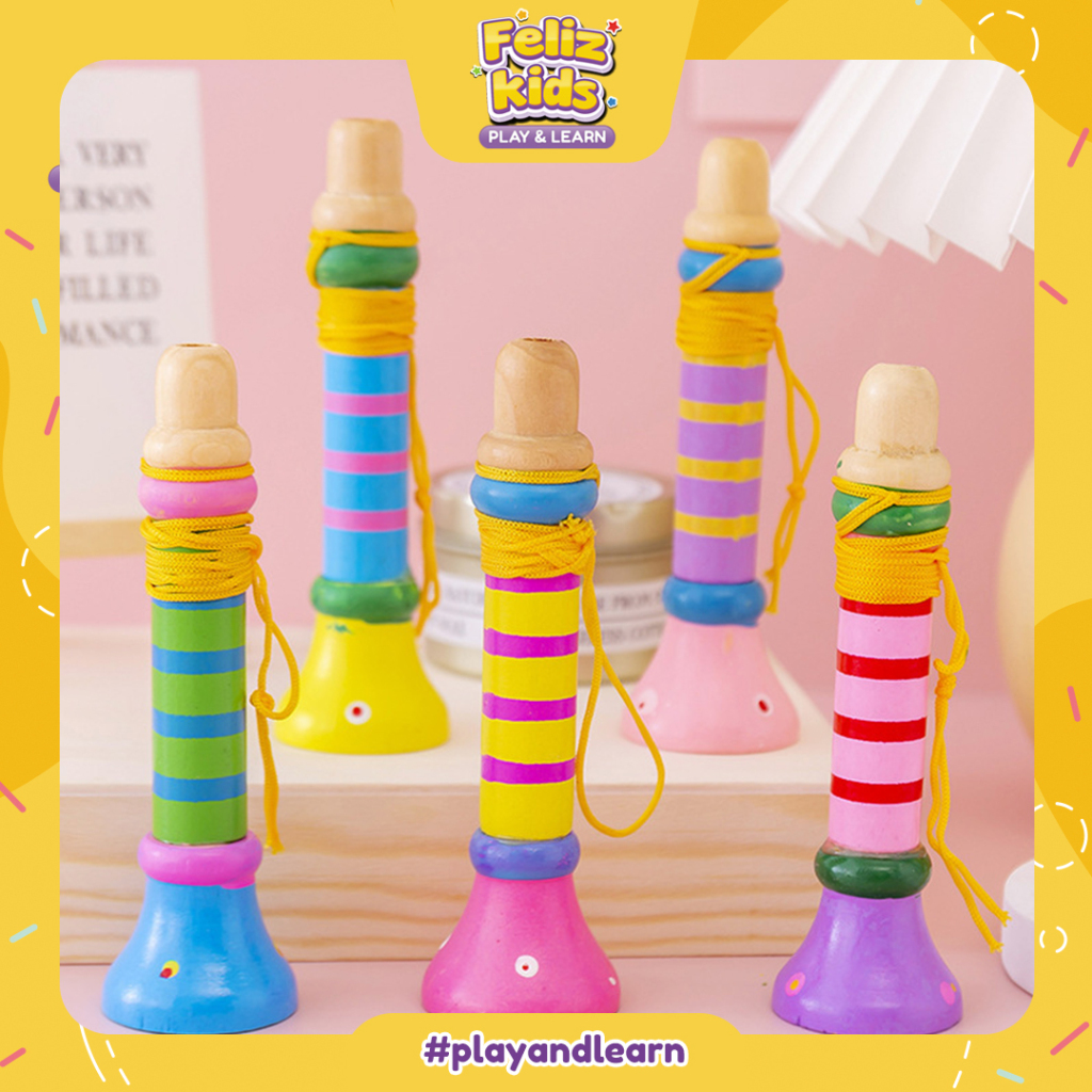 [FELIZKIDS] [FK225] Mainan Musik Anak Terompet Suling Seruling Kayu UMUR USIA BAYI 1 2 3 TAHUN COWOK