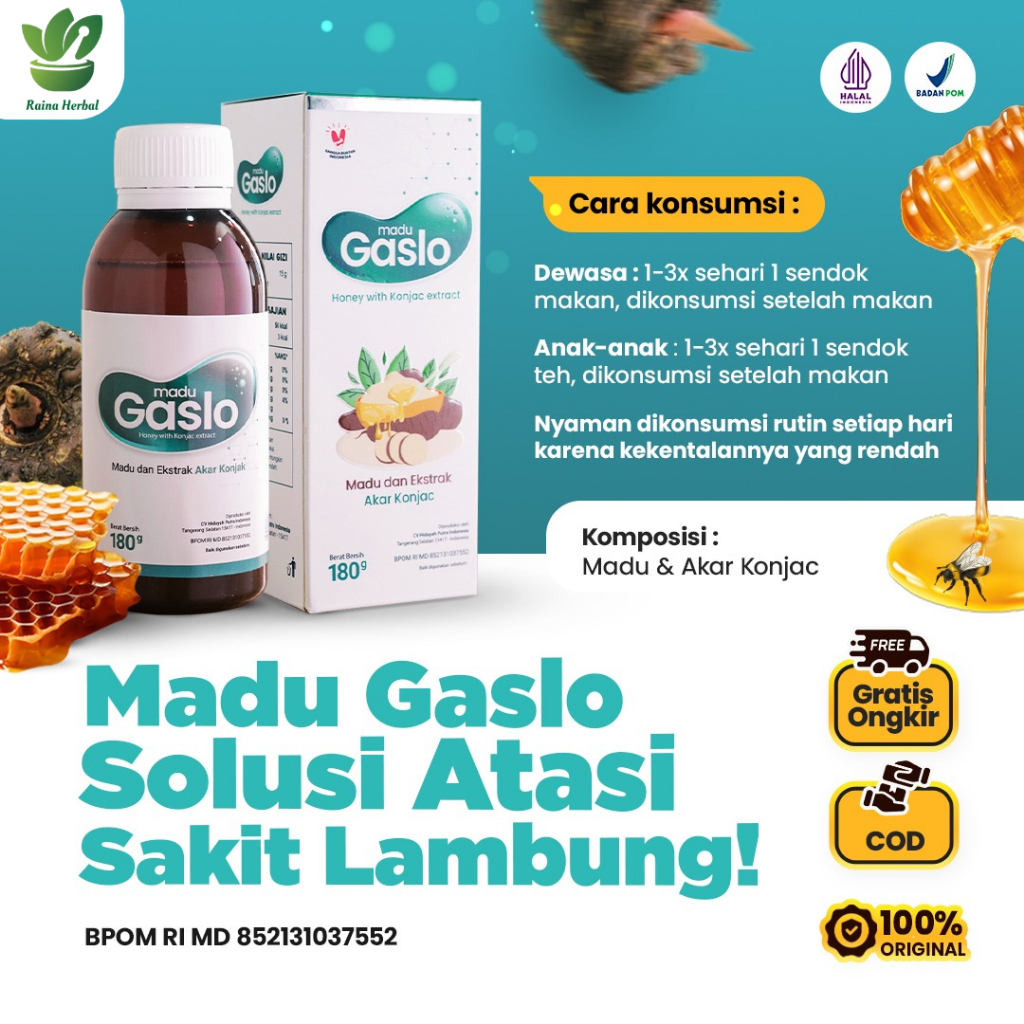 

Madu Lambung Gaslo Solusi Mengatasi Sakit Maag Asam Lambung dan Menjaga Daya Tahan Tubuh - 180gr