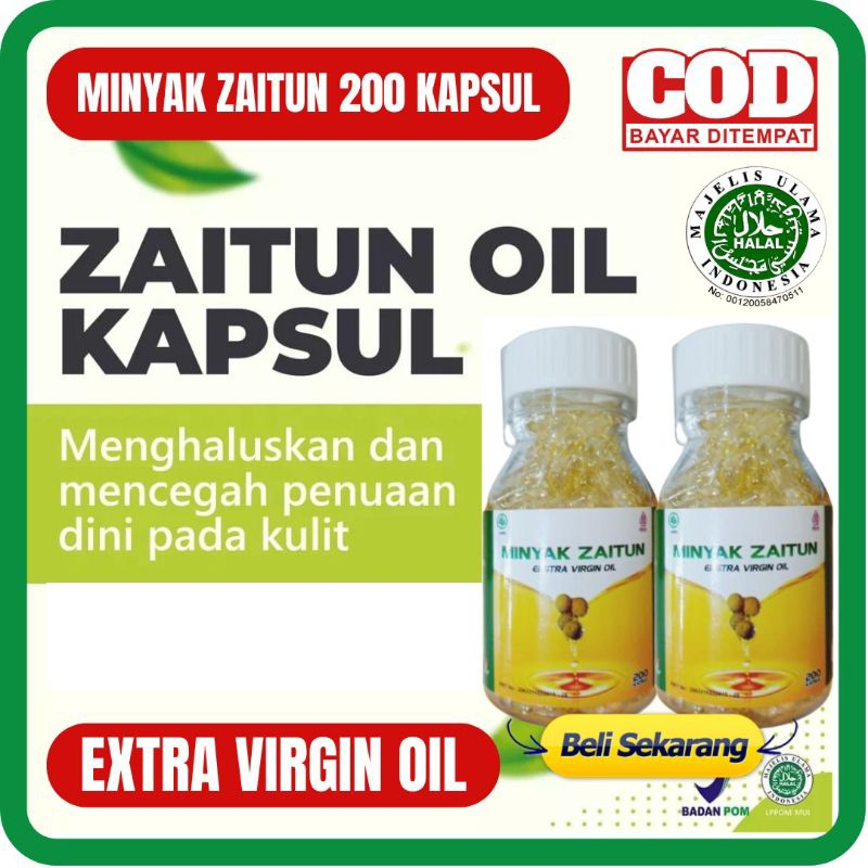 

KAPSUL MINYAK ZAITUN ISI 200 - ZAITUN ASLI 100% Perasan Pertama - Minyak Zaitun 200 Kapsul - Extra Virgin Oilve Oil