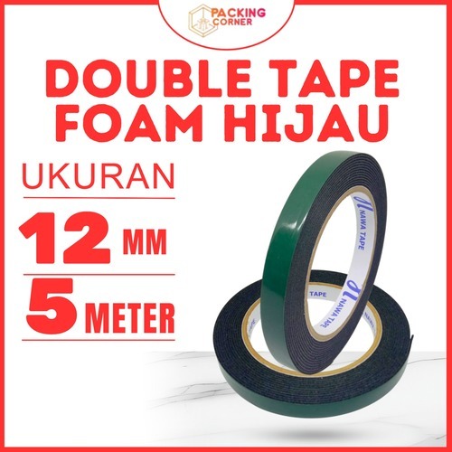 

Double Tape Foam HIJAU 11MM x 5M Hijau Putih 0,5 1/2 Inch x 5M PE Foam Eva Tape Perekat Busa