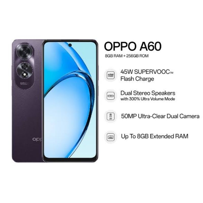 hp oppo A60 Ram 8gb 128gb 256gb garansi Resmi