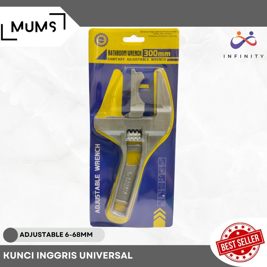 Kunci Inggris Universal Adjustable 6-68mm Magic Wrench Spanner Kunci Inggris Bago Baco Serbaguna 6in