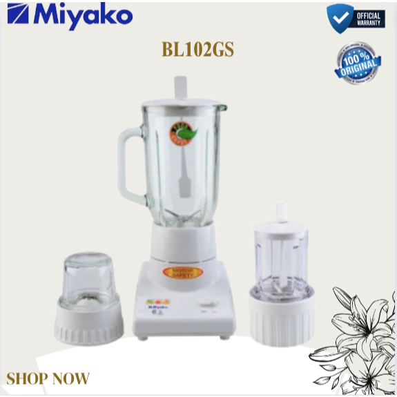 Blender Miyako 3in1 BL-102GS/BL102GS/BL102 GS/BL 102GS/BL-102 GS/BL 102 GS dengan Blender Kaca 1L.