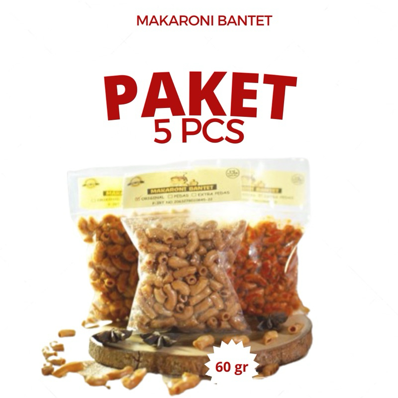 

[PAKET 5 PCS] Makaroni Bantet Cap Koki Asli Tasikmalaya / Makaroni Bantet Viral