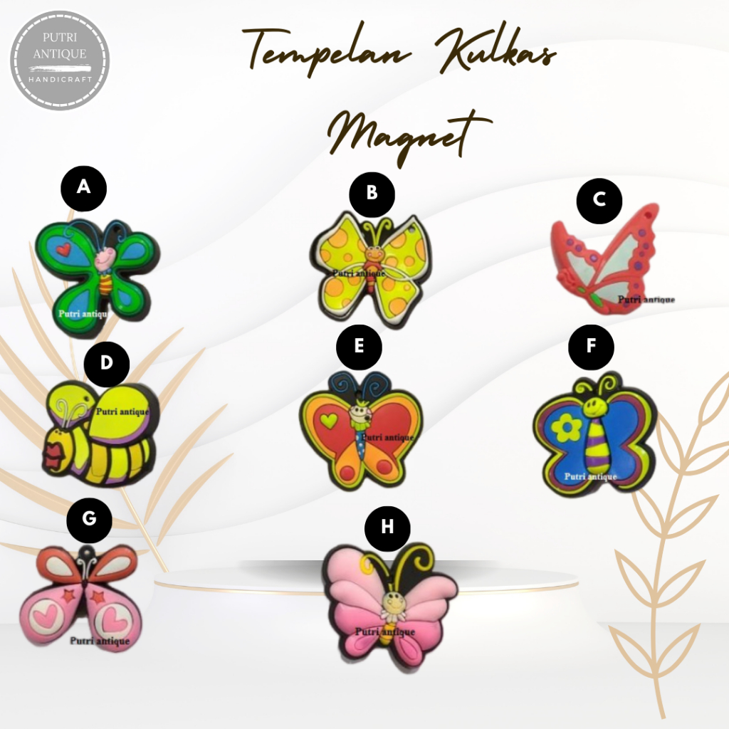 Tempelan Kulkas Magnet Kulkas Motif Kupu-kupu Souvenir Pernikahan Wedding