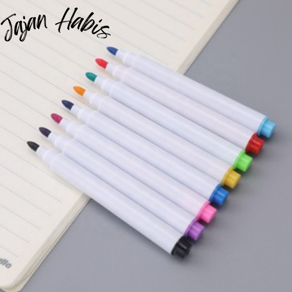 

JABIS Spidol Papan Tulis Mini Magnet White Board Sepidol Kecil Mini Magnetik Warna Warni Penghapus Wipe And Clean Whiteboard Magnetic Marker Anak Anak Spidol 2 IN 1