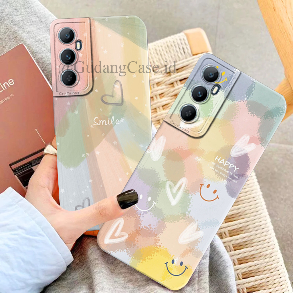 Softcase Realme C65 Motif Love Smile Case Lentur Pelindung Camera