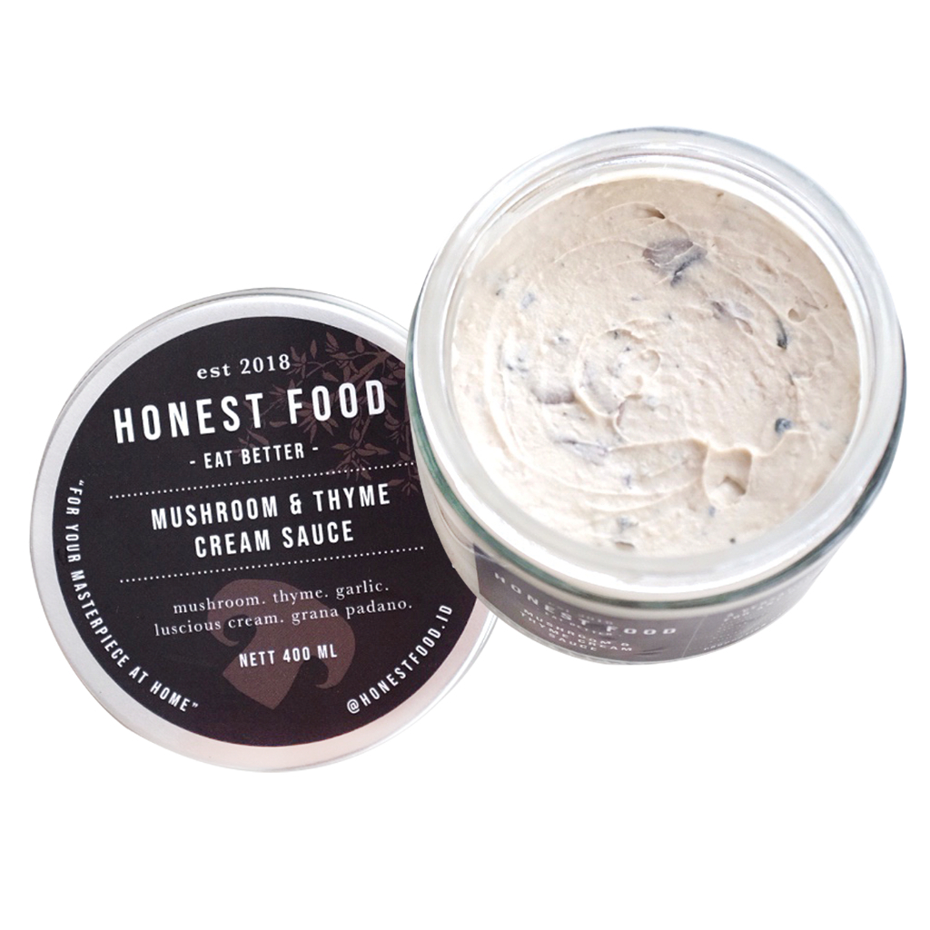 HONESTFOOD Mushroom Cream Sauce - Saus Krim Jamur, Saus Pasta, Saus Steak