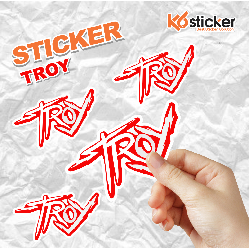 

stiker brand distro troy bahan graftac anti air