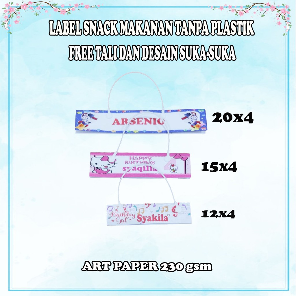

LABEL SNACK MAKANAN FREE TALI DAN DESAIN TANPA PLASTIK