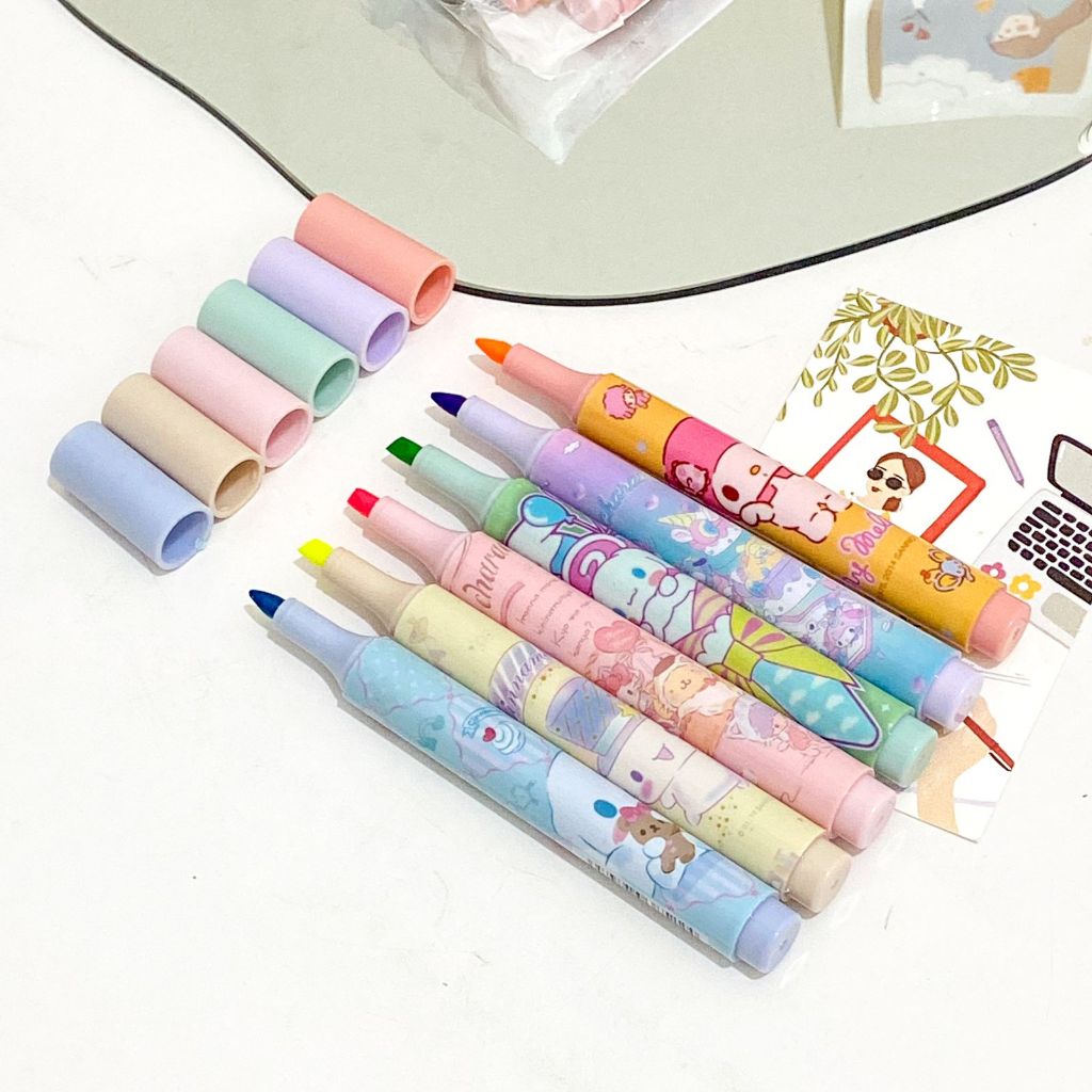 

Stabilo Sanrio 1 Set isi 6pcs / Warna Pastel/ Lucu dan Menarik !!! - HG 1199