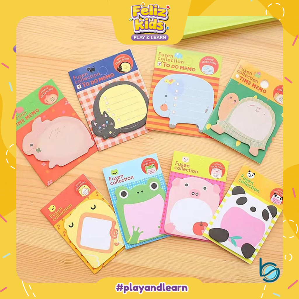 

[FELIZKIDS] [ATK22] Sticky Notes Motif Hewan Tempelan Kertas Index Memo Sticky Note Catatan Memo Note Karakter Animal Mini Book Karakter Binatang Lucu