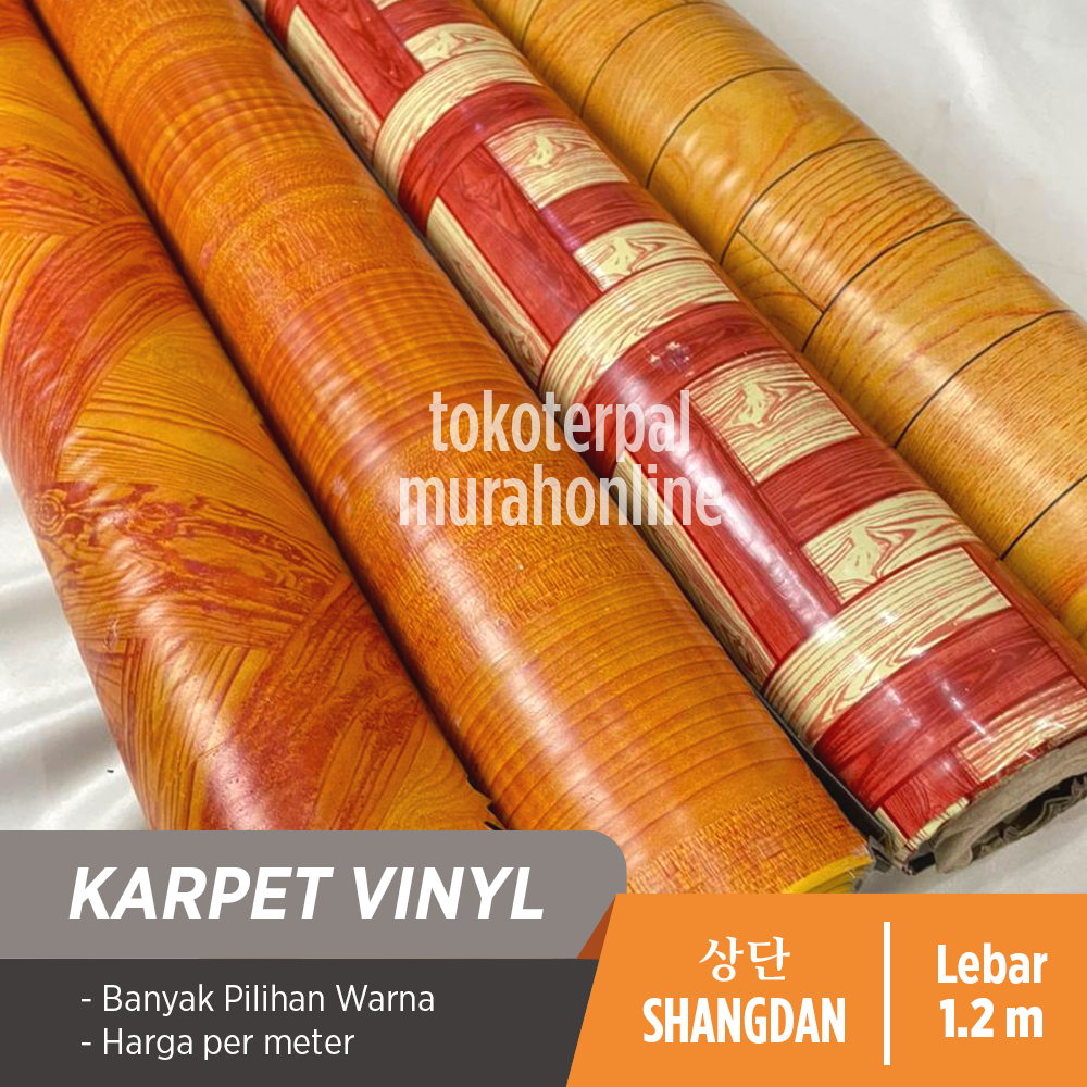 Karpet Plastik Vinyl (1 ROLL) Lebar 1.2 x 15 METER Motif KAYU Multifungsi Taplak Meja Alas Lantai
