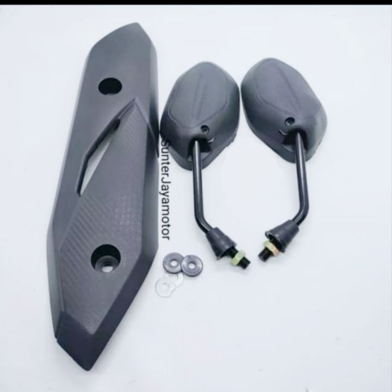 Spion Standar beat + Cover knalpot, tameng knalpot beat fi esp 2015 - 2019.