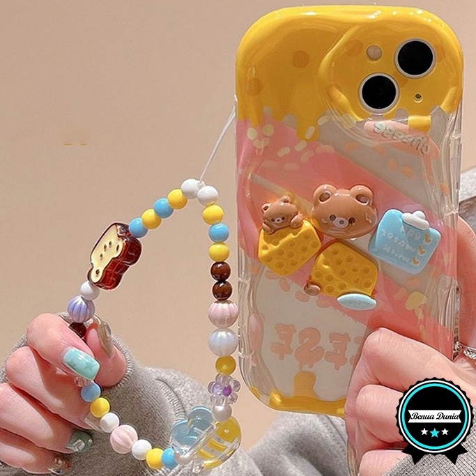 Diskon  SS865 SOFTCASE SILIKON 3D CUTE CHESSE BEAR LANYARD STRAP FOR REALME C67 C51S 11 PRO 11 PRO C