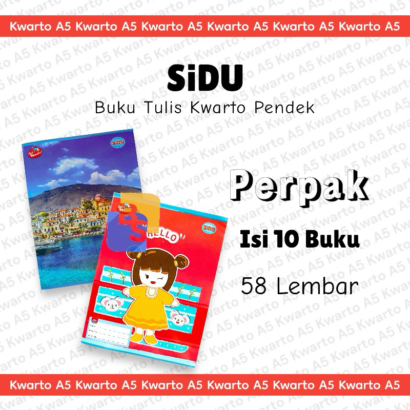 

10 buku - Buku Tulis SiDU 58 Lembar Kwarto Pendek A5