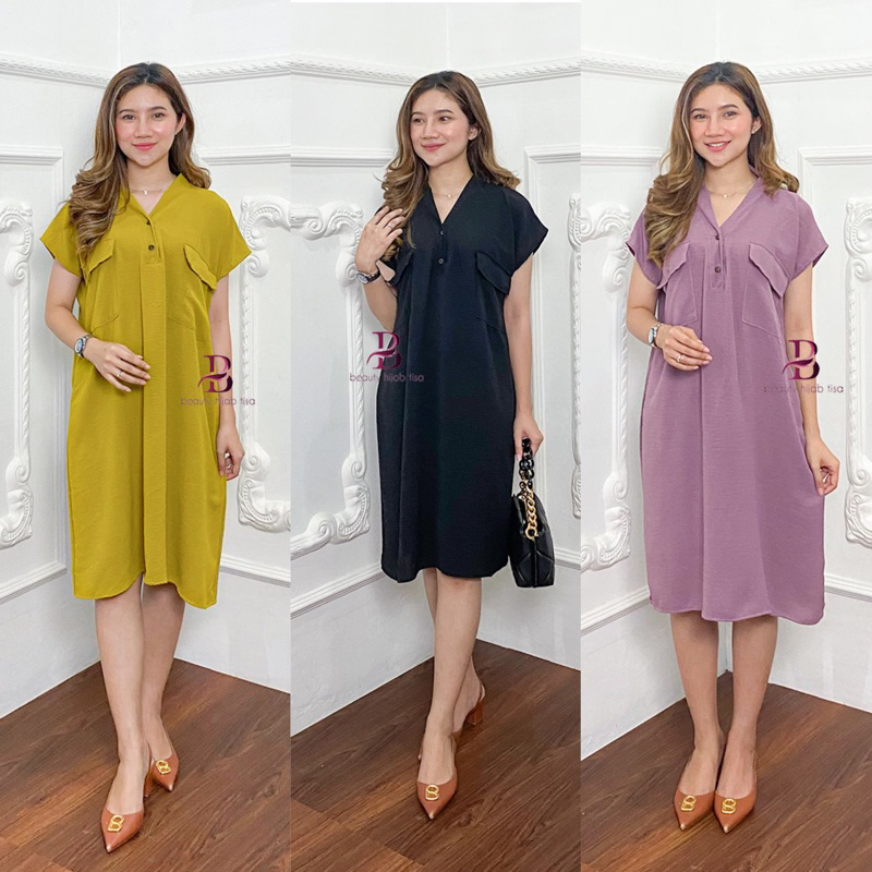 Daster Vilmei Dress Kekinian Baju Wanita Santai Crinkle Airflow