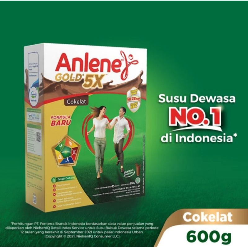 

Anlene Gold 5X Susu Bubuk Dewasa Coklat 600gr tulang dan sendi