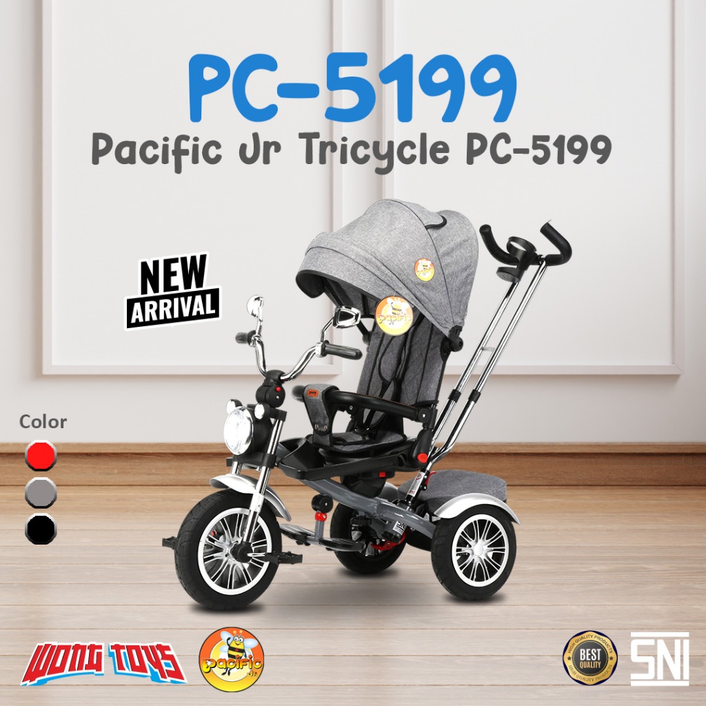Pacific Jr Tricycle PC-5199 (PC-5199) - Mainan Sepeda Roda 3 Anak Ban Karet