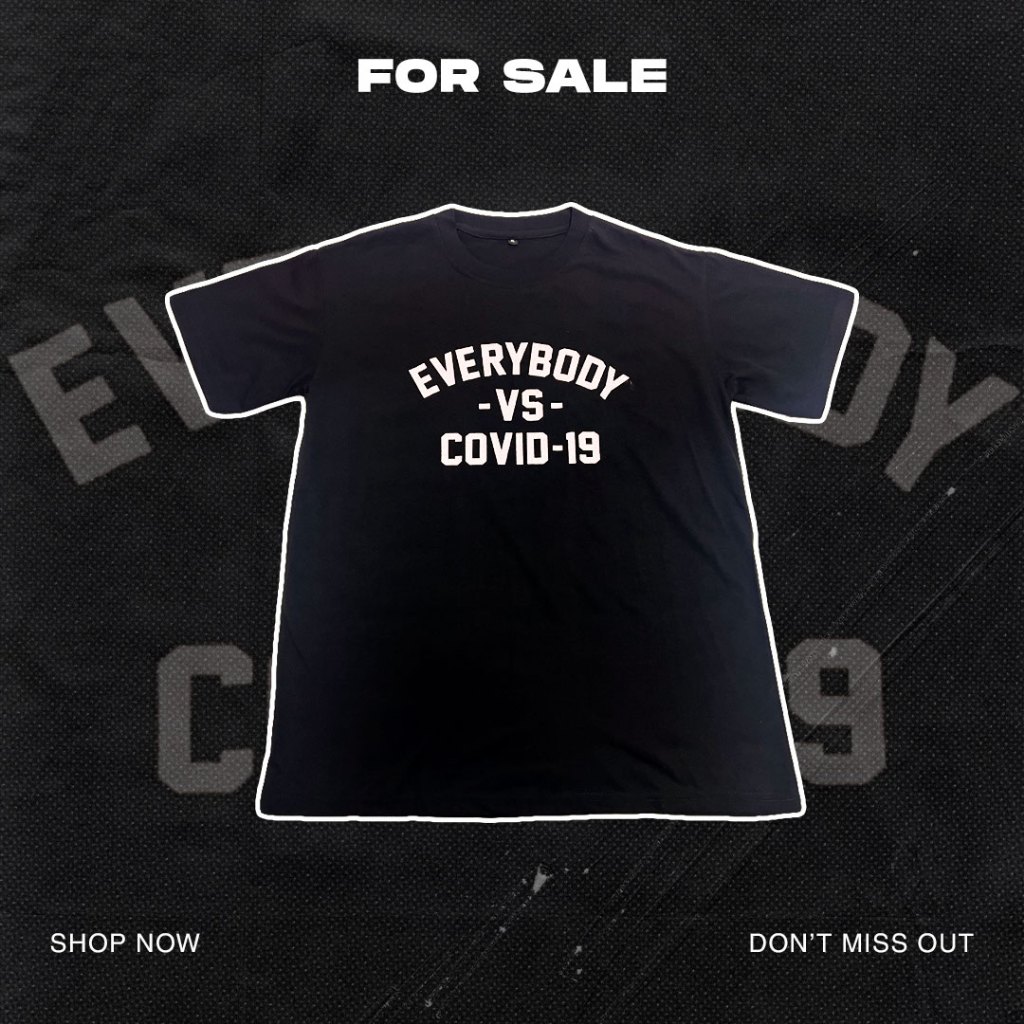 KAOS EVERYBODY VS COVID-19 / KAOS DISTRO KEKINIAN SIMPLE KEREN HITAM