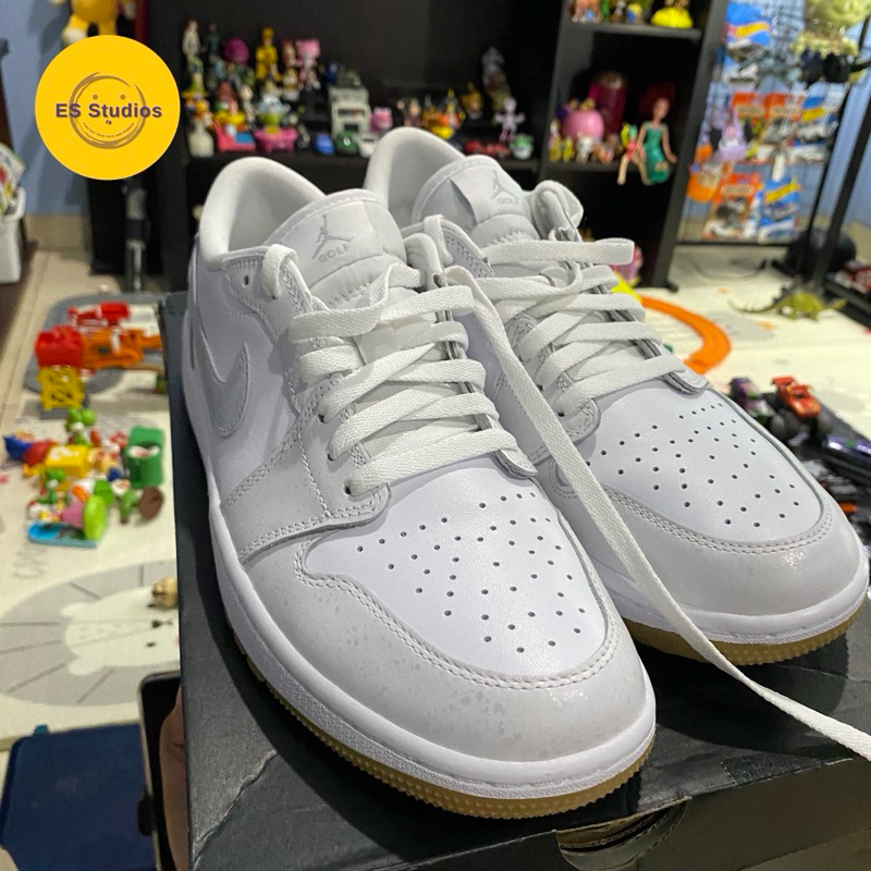 Sepatu Air Jordan Low 1 Original White Grey Golf Shoes BNIB