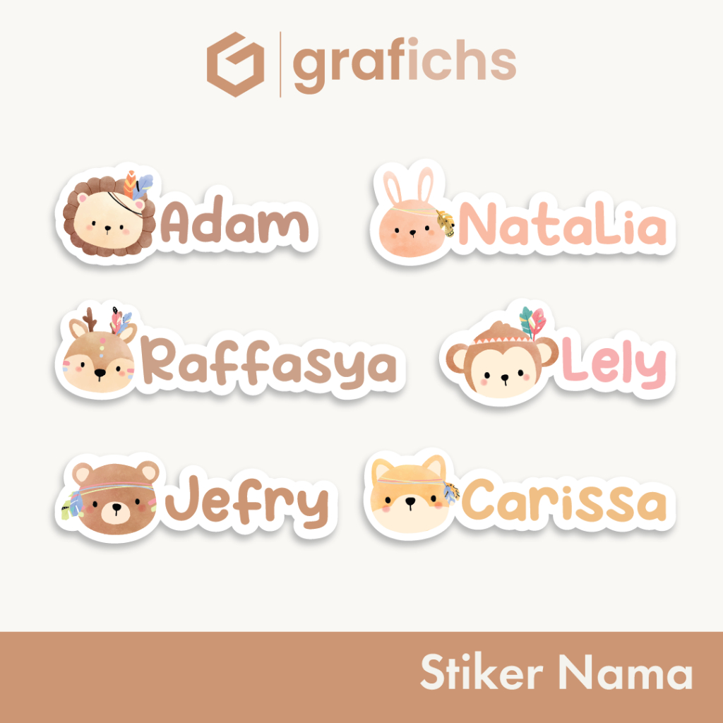 

33-60 Pcs Stiker Nama Alat Tulis Sekolah GISS81-90 by Grafichs