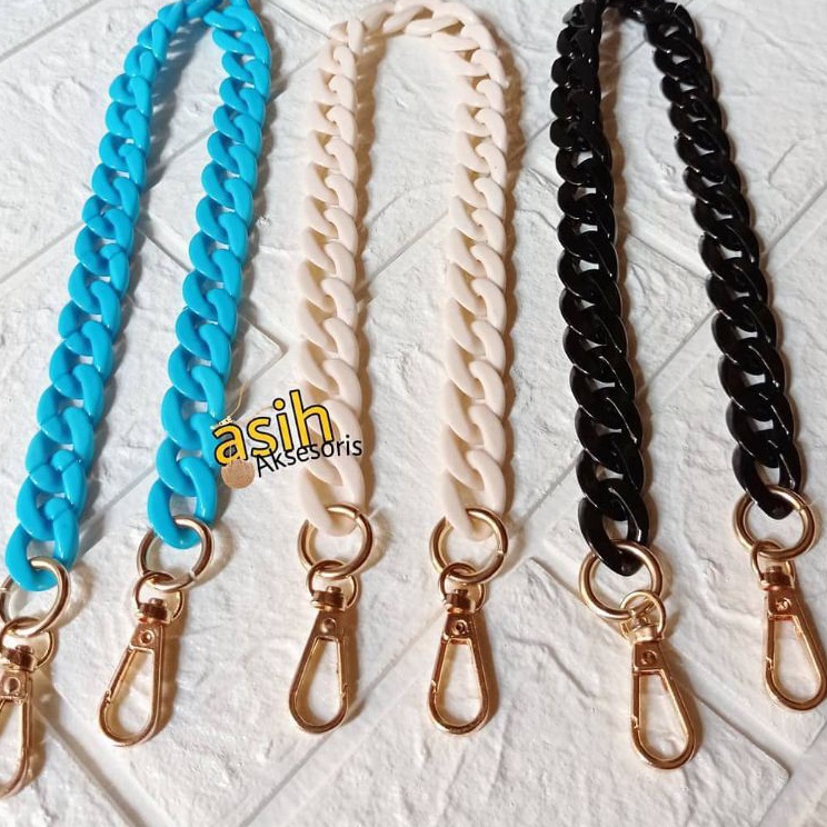 Tali tas rantai plastik gepeng akrilik  ring D 15cm
