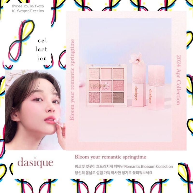 [ READY 🇮🇩 ] Dasique Romantic Blossom Collection 2024 : Shadow Palette 7.6g / Juicy Lasting Tint 3.5