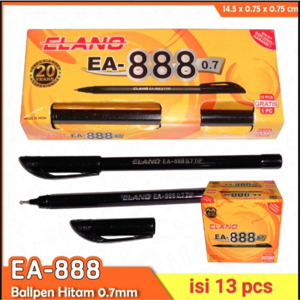 

Pulpen / Pen / Ballpoint ELANO EA-888 / Pack 12+1 pcs ( 13 Pcs )