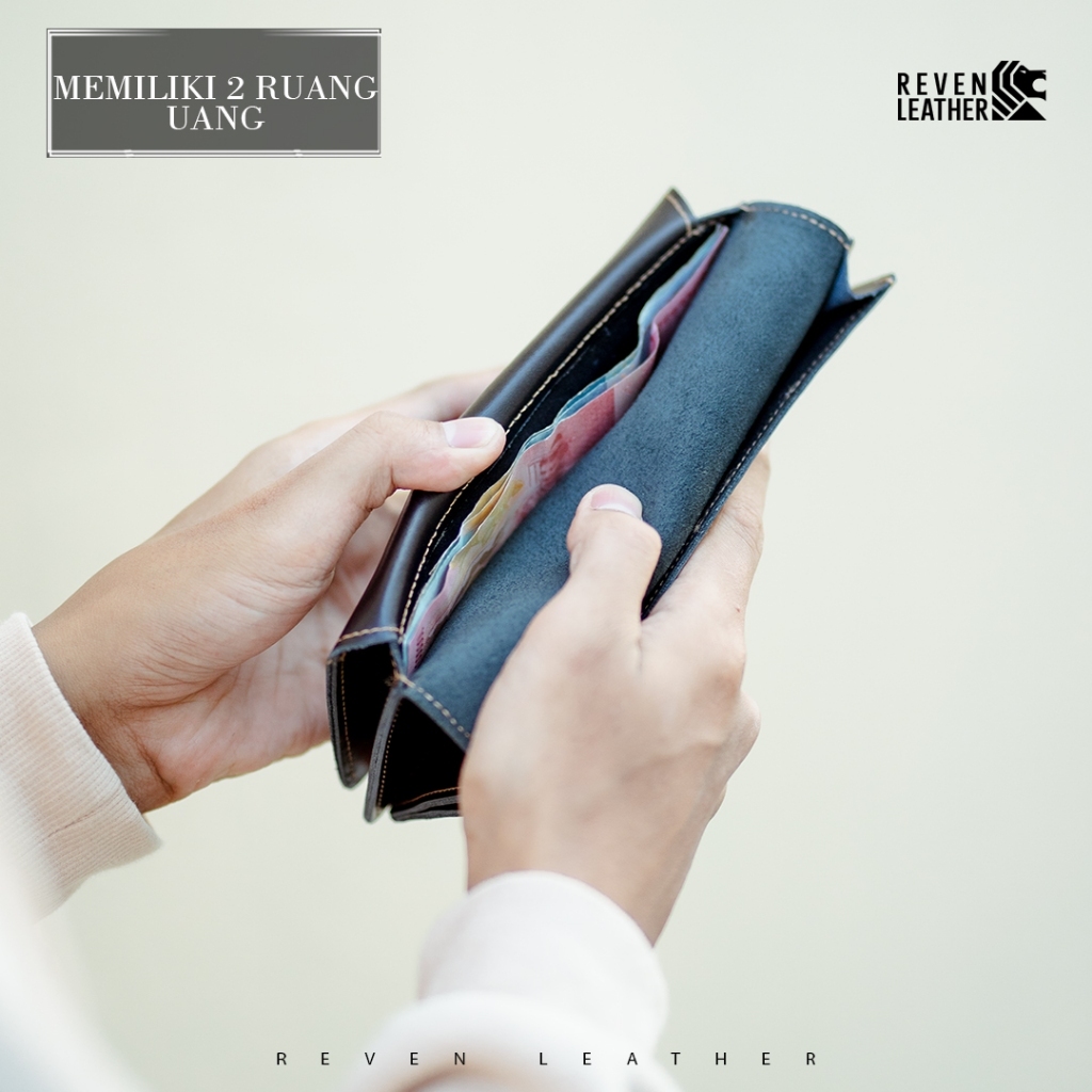 Dompet Panjang Pria Dompet Kulit Sapi Asli Reven Apollo Dompet Kartu Pria Branded