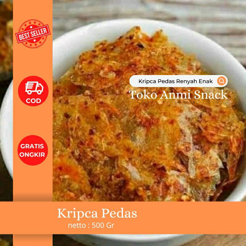 

Snack Cemilan Keripik Kaca / Kripca / Keripik Beling Pedas 500 Gram