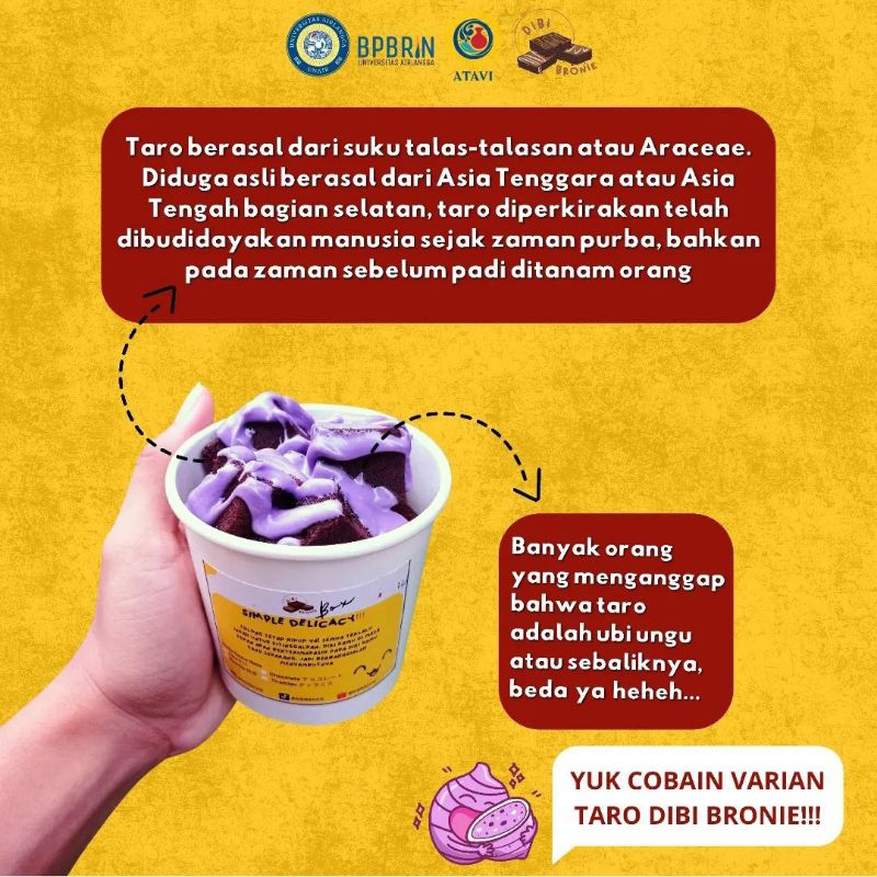 

Brownies Bites Cokelat dengan Saus Taro