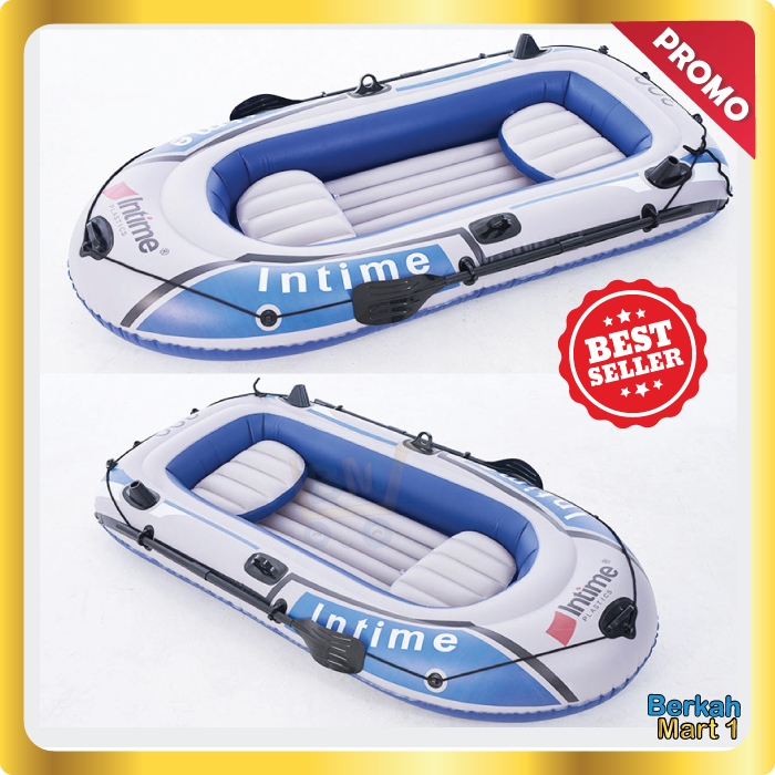 real dd Perahu Karet Mancing Inflatable Fishing Boat 4 Person - YT-099 - White/Blue