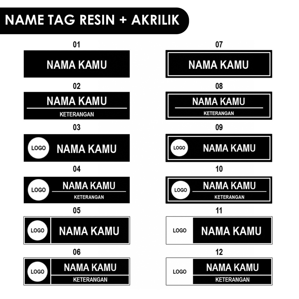 

Name Tag /Nama Dada/Papan Nama-Custom Satuan-Proses Cepat - Akrilik Kotak, Penjepit Peniti
