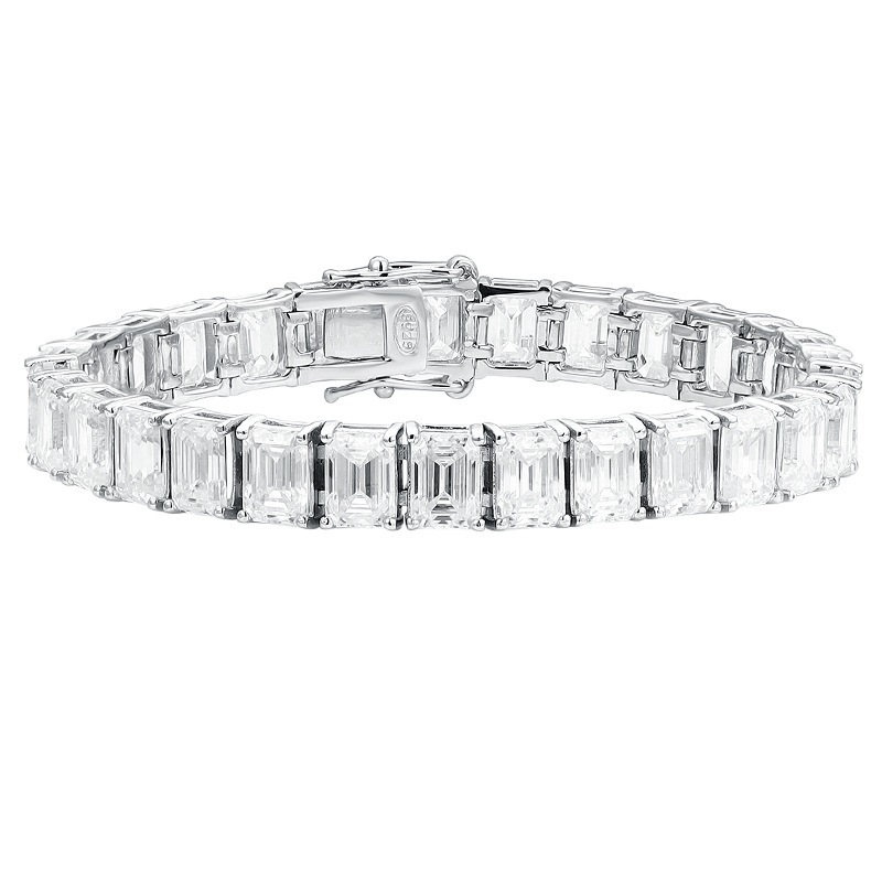 1ct each Emerald cut moissanite diamond bracelet GRA certificate tennis moissanite gelang