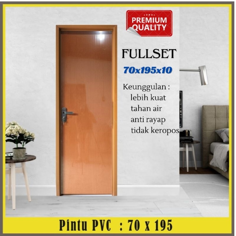 INDO DOORS - Pintu Kamar Mandi PVC Polos Tebal / Toilet / WC