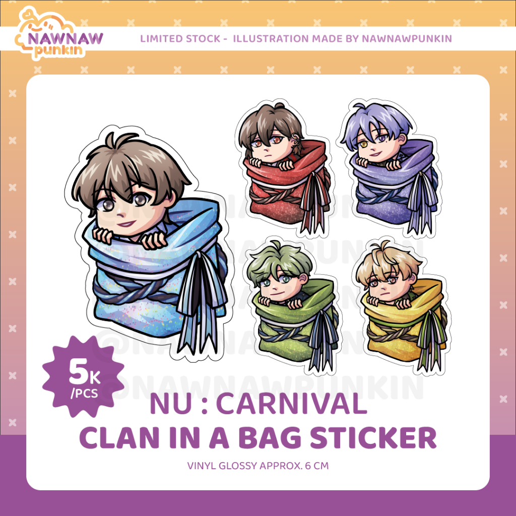 

[NU: Carnival Fanmerch] "Clan in a Bag" Sticker