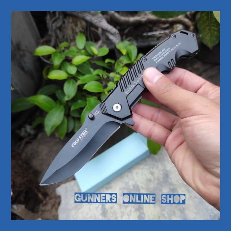 BERKUALITAS Pisau lipat mini Survival outdoor BLACK SABLE Cold steel/Survival kit/peralatan survival