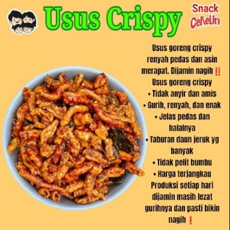 

Usus Crispy Gurih, Renyah,Pedas,asin, 1kg