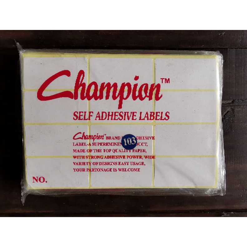 

label champion termurah per 1pk langsung pabrik ART G8N3