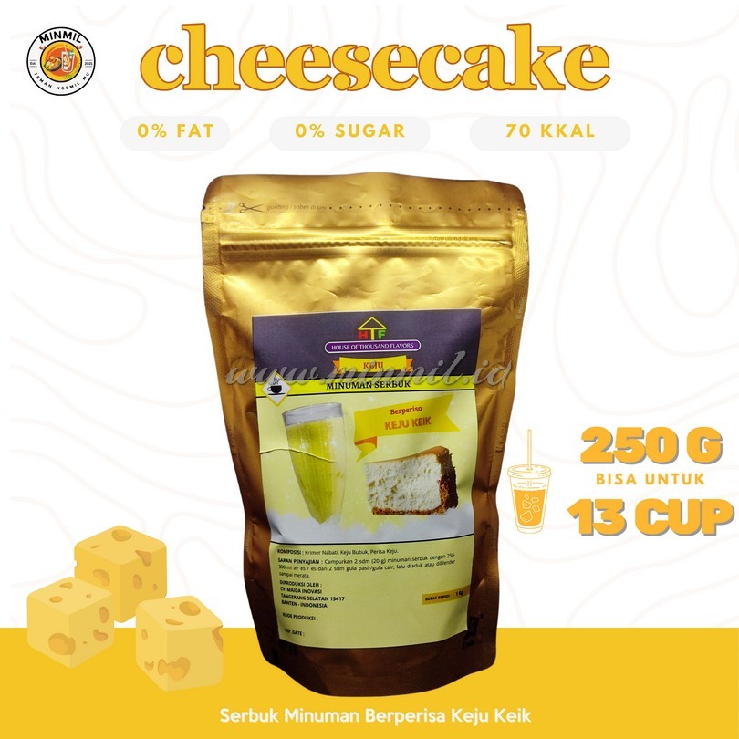 

MINMIL - BUBUK MINUMAN CHEESECAKE 250 GRAM PREMIUM ORIGINAL TANPA PEMANIS BUATAN
