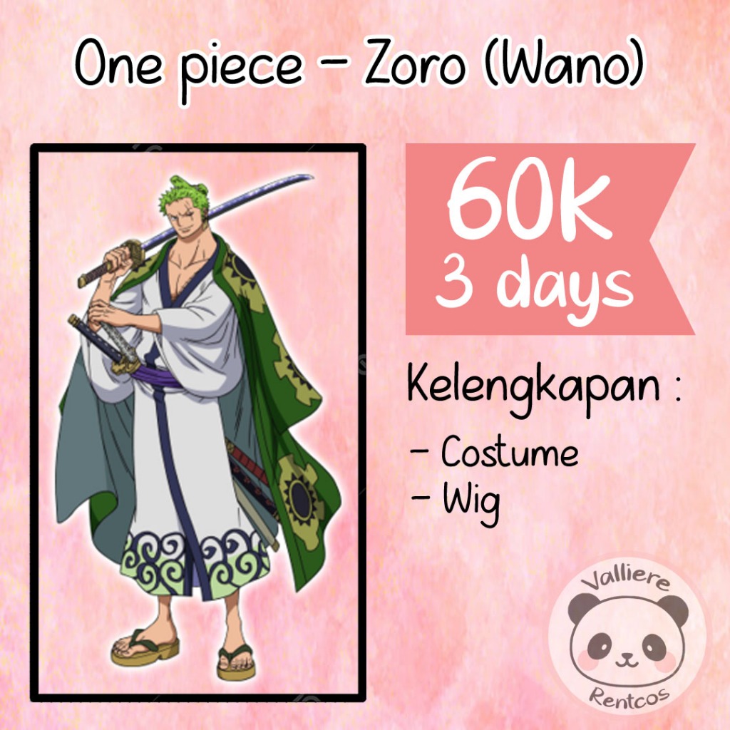 Rental kostum One piece Zoro Wano
