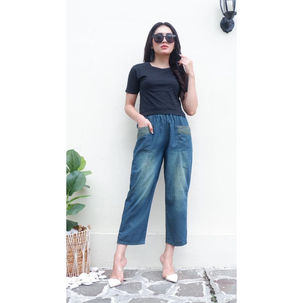 Leo Pant Jumbo / Celana Big Size / Celana Jeans Jumbo / Celana Wanita Korea