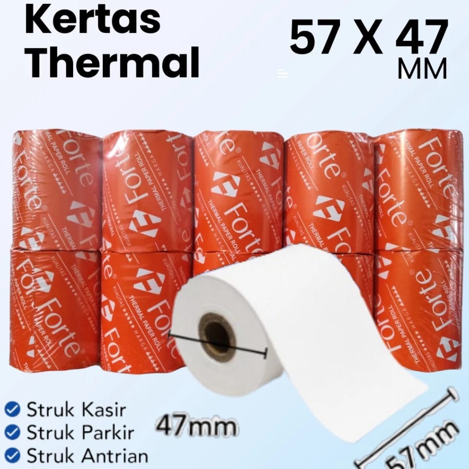 

Pack Kertas Thermal 5747 forte dan Otani Kertas Roll Kasir Forte dan Otani Uk 57 x 47 ART Z1W3