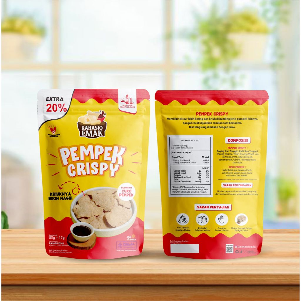 

Pempek Crispy Rahasio Emak ikan tenggiri asli Palembang