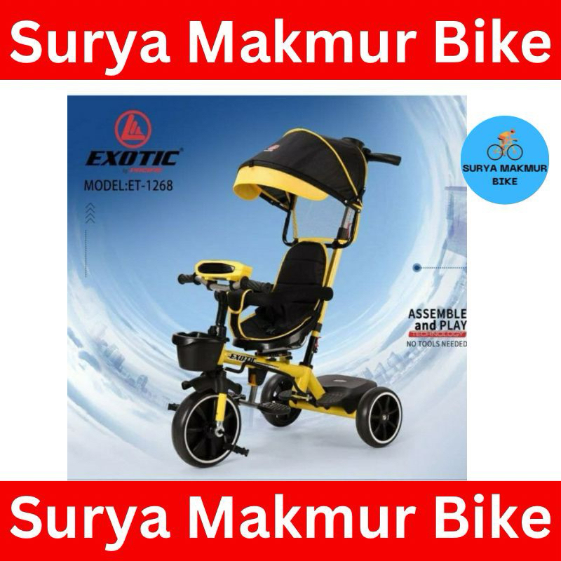 Sepeda Roda Tiga Exotic ET-1268/ET 1262/ET 1267 BY PACIFIC Musik