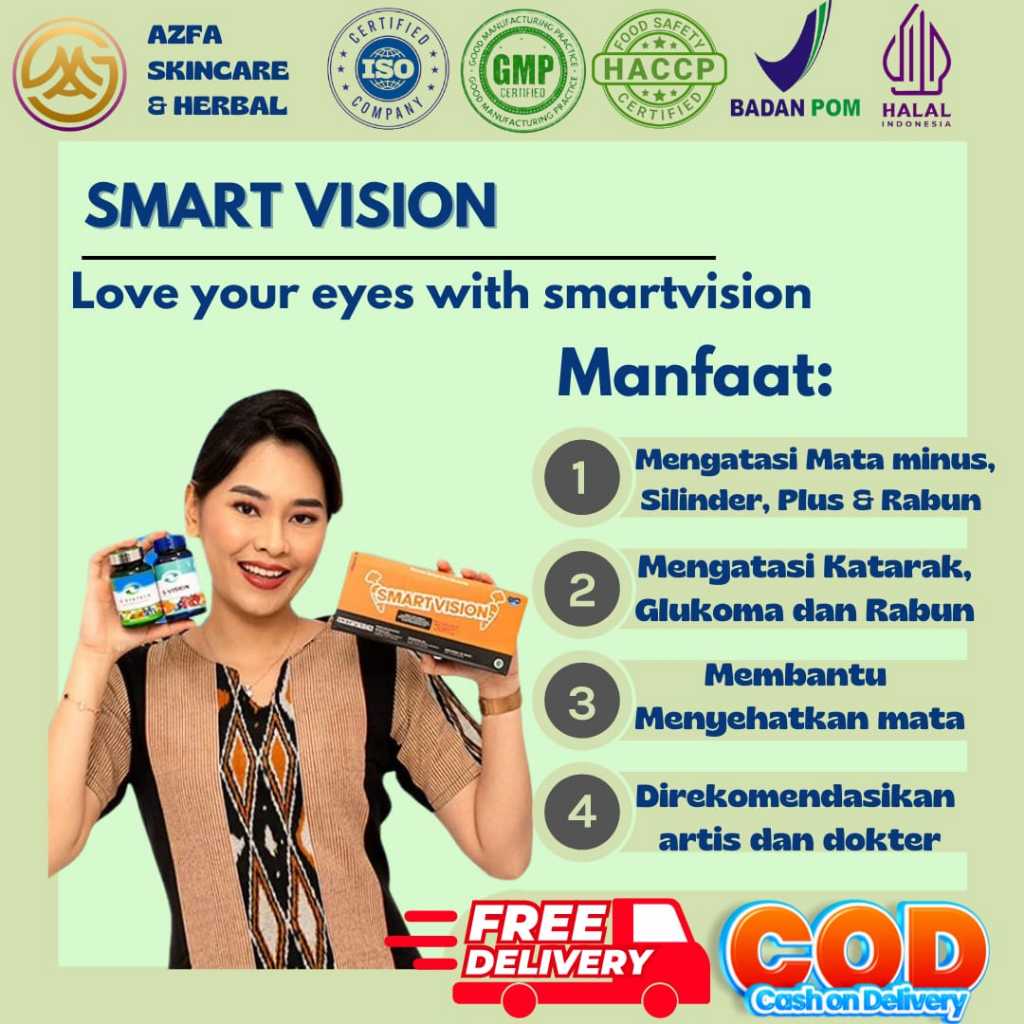 SMART VISION SUPLEMENT KESEHATAN MATA I OBAT MATA RABUN I MATA MINUS & PLUS