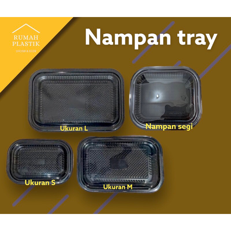 (5pcs) Nampan mika plastik kue ukuran L M S segi