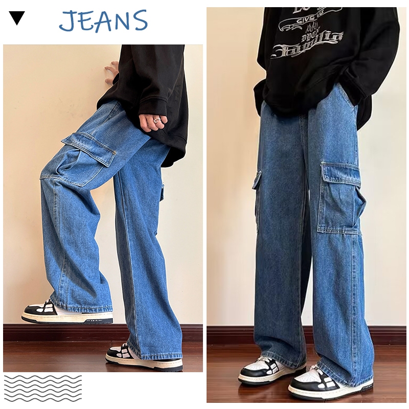 Celana Jeans Cargo jeans Celana cargo jeans Celana jeans pria Korean style jeans cowok kargo jeans c